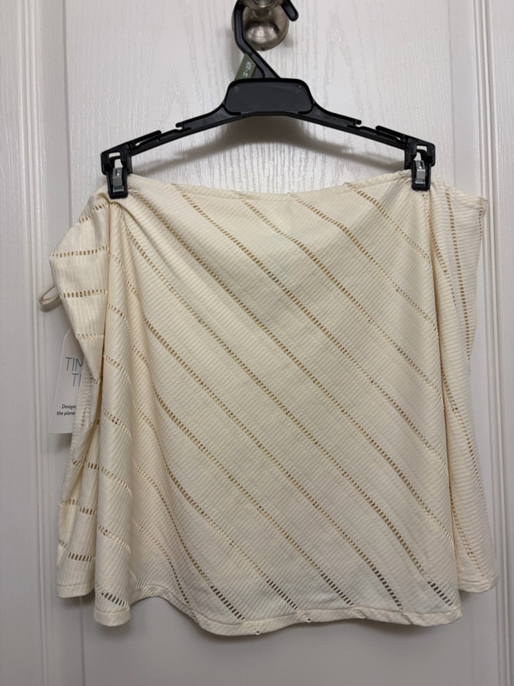 Time and Tru Cream Openwork Knit Top